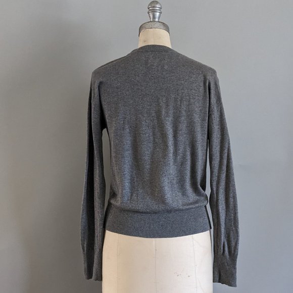 Frank and Oak Slouchy V-Neck Pullover Sweater Women's XS Gray Grey - Picture 3 of 3